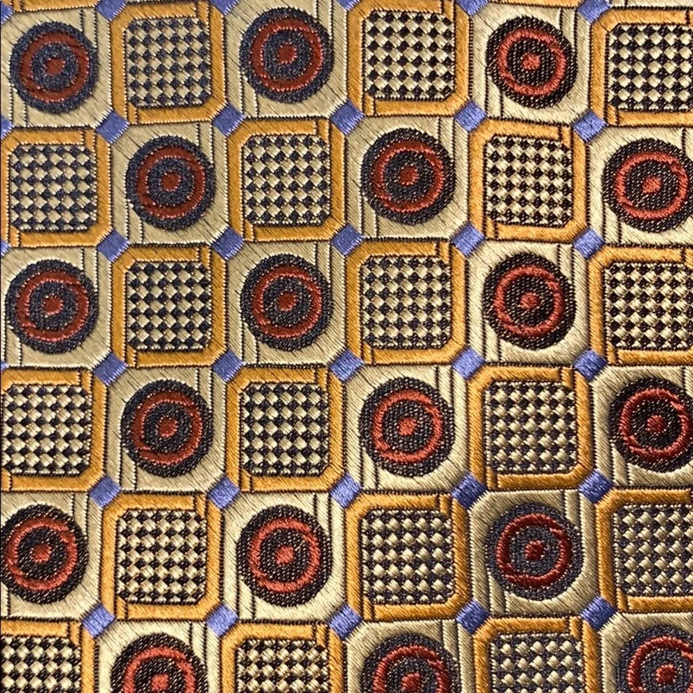 Robert Talbott Studio hand sewn SILK geometric tie made in USA